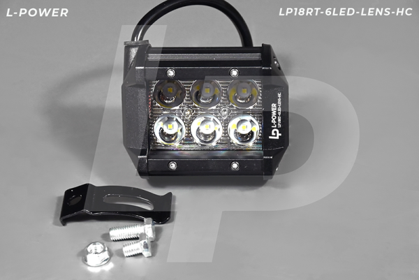 Фара доп. рабочая прямоугольная, направленный свет, 6 диодов, линз., 18W LED 12/24V L-POWER LP18RT-6LED-LENS-HC