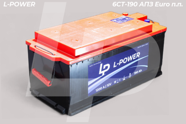 Аккумулятор Кайнар "L-POWER" +справа  конус 6СТ-190 АПЗ Euro п.п.