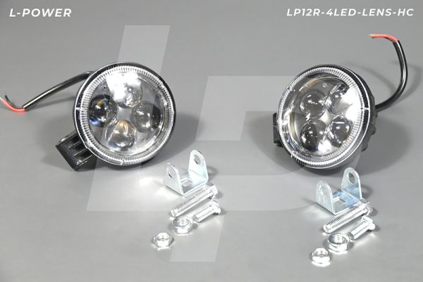 Фара доп. рабочая круглая, направленный свет, 4 диода, линз. 12W (82х120х52) LED 12/24V L-POWER LP12R-4LED-LENS-HC