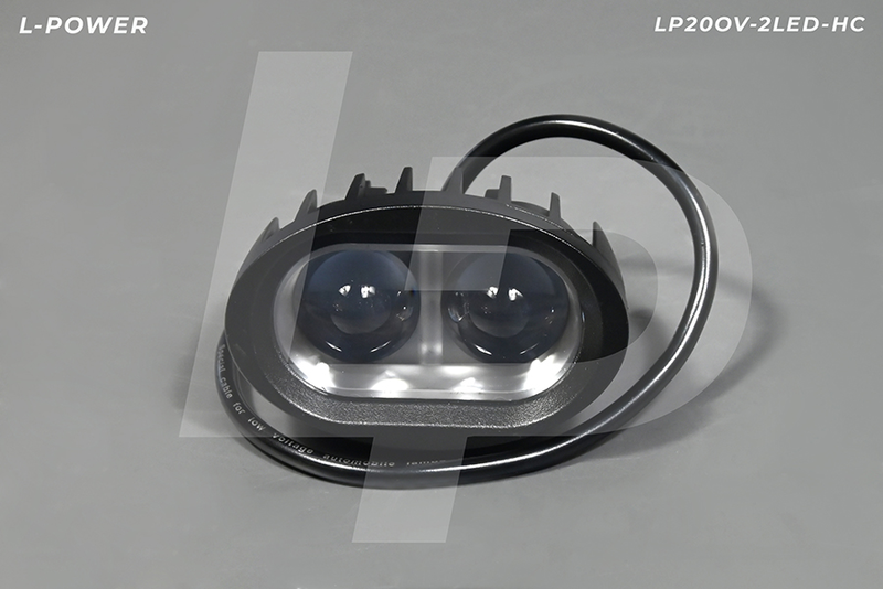 Фара доп. рабочая овальная, направленный свет, 2 диода, 20W (96х71х80) LED 12/24V L-POWER LP20OV-2LED-HC