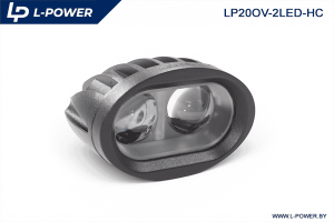 Фара доп. рабочая овальная, направленный свет, 2 диода, 20W (96х71х80) LED 12/24V L-POWER LP20OV-2LED-HC