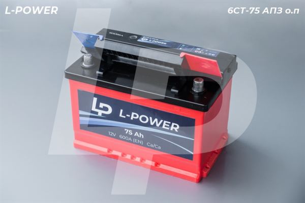 Аккумулятор Кайнар "L-POWER" +справа 6СТ-75 АПЗ о.п.