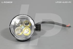 Фара доп. рабочая круглая, рассеиваемый свет, 4 диода, 12W (82х120х52) LED12/24V L-POWER LP12R-4LED-PC