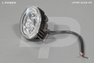 Фара доп. рабочая круглая, рассеиваемый свет, 4 диода, 12W (82х120х52) LED12/24V L-POWER LP12R-4LED-PC
