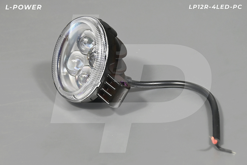Фара доп. рабочая круглая, рассеиваемый свет, 4 диода, 12W (82х120х52) LED12/24V L-POWER LP12R-4LED-PC