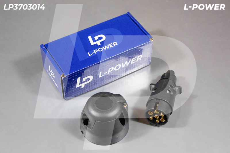 Разъем электрический (комплект вилка+розетка) прицепа 7кон., пластик L-POWER LP3703014