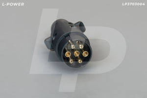 Вилка электрическая, пластик, 12В, 7контактов L-POWER LP3703004