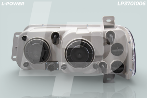 Блок-фара правая МАЗ с ДХО (ан.112.10.30.3711, 30.3775-20) L-POWER LP3701006