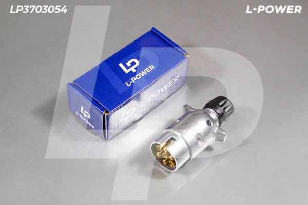 Вилка электрическая, металл, 12В, 7 контактов L-POWER LP3703054