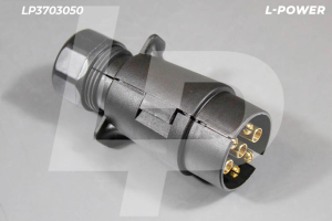 Вилка электрическая, пластик, 12В, 7 контактов L-POWER LP3703050