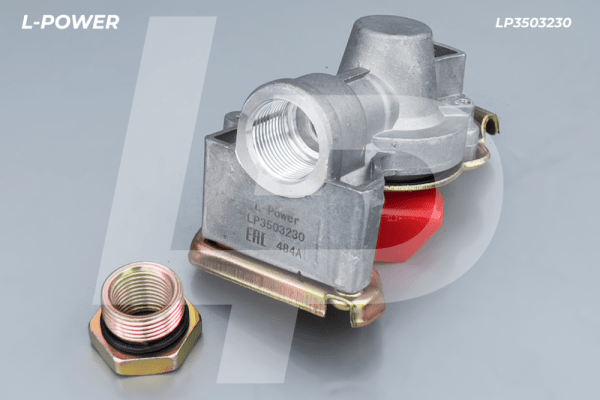 64226-3521110-10 Головка соединительная автомат.(с клапаном, от тягача), красная крышка, М22/М16 L-POWER LP3503230